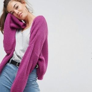 Chunky Cardigan In Fluffy Rib